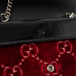 Gucci Red GG Velvet and Patent Leather Super Mini Dionysus Crossbody Bag