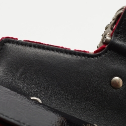 Gucci Red GG Velvet and Patent Leather Super Mini Dionysus Crossbody Bag