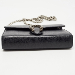 Gucci Black Leather Dionysus Wallet On Chain