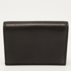 Gucci Black Leather Blind For Love Bee Card Case