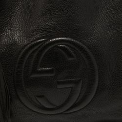 Pre Owned Gucci Black Grained Leather Large Soho Tote