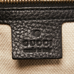 Pre Owned Gucci Black Grained Leather Large Soho Tote