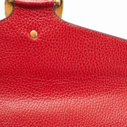 Pre Owned Gucci Red Leather Small Dionysus Shoulder Bag