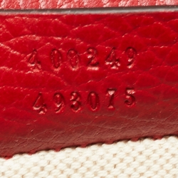 Pre Owned Gucci Red Leather Small Dionysus Shoulder Bag