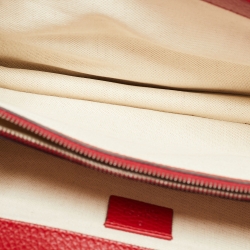 Pre Owned Gucci Red Leather Small Dionysus Shoulder Bag