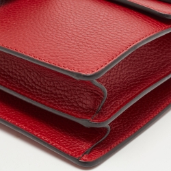 Pre Owned Gucci Red Leather Small Dionysus Shoulder Bag