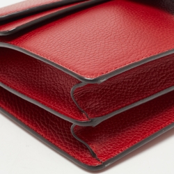 Pre Owned Gucci Red Leather Small Dionysus Shoulder Bag