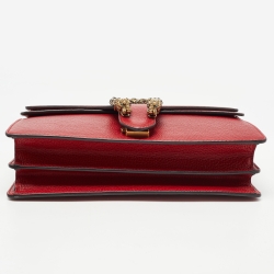 Pre Owned Gucci Red Leather Small Dionysus Shoulder Bag