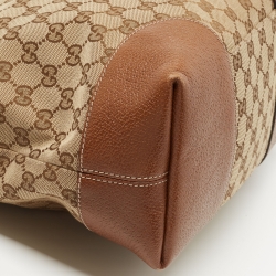 Pre Owned Gucci Brown/Beige GG Canvas and Leather Bree Foldover Bag