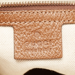 Pre Owned Gucci Brown/Beige GG Canvas and Leather Bree Foldover Bag