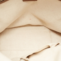 Pre Owned Gucci Brown/Beige GG Canvas and Leather Bree Foldover Bag