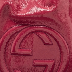 Pre Owned Gucci Pink Patent Leather Medium Soho Tote