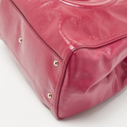 Pre Owned Gucci Pink Patent Leather Medium Soho Tote
