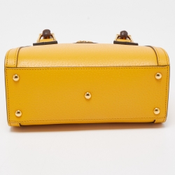 Pre Owned Gucci Mustard Leather Mini Diana Tote