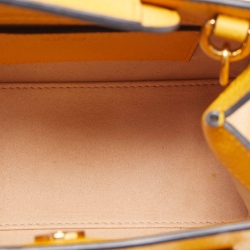 Pre Owned Gucci Mustard Leather Mini Diana Tote