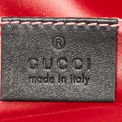 Pre Owned Gucci Black Matelassé Velvet Mini GG Marmont Shoulder Bag