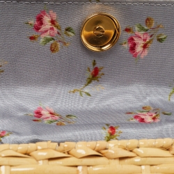 Pre Owned Gucci Beige Straw Wicker Cestino Shoulder Bag