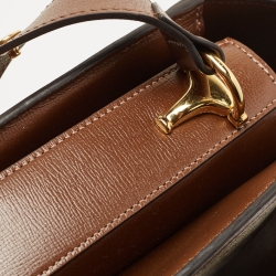 Pre Owned Gucci Beige/Brown GG Supreme Canvas and Leather 1955 Horsebit Shoulder Bag