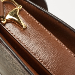 Pre Owned Gucci Beige/Brown GG Supreme Canvas and Leather 1955 Horsebit Shoulder Bag