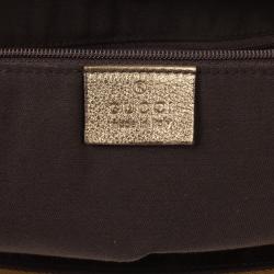 Pre Owned Gucci Metallic Monogram Crystal Medium Abbey Tote