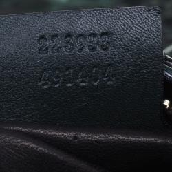 Pre Owned Gucci Dark Green Python Shopping Tote