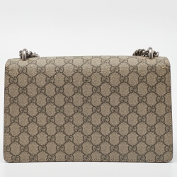 Gucci Beige/Brown GG Supreme Canvas and Suede Small Dionysus Shoulder Bag