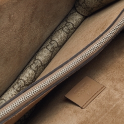 Gucci Beige/Brown GG Supreme Canvas and Suede Small Dionysus Shoulder Bag