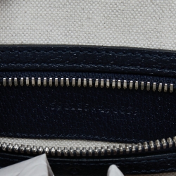 Pre Owned Gucci Navy Blue/White GG Supreme Canvas and Leather Small Ophidia Shoulder Bag