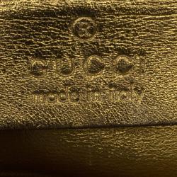 Pre Owned Gucci Metallic Gold Python Malika Clutch