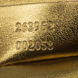 Pre Owned Gucci Metallic Gold Python Malika Clutch