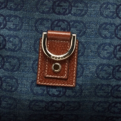 Pre Owned Gucci Denim Abbey Medium D-Ring Hobo Bag