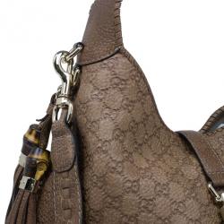 Pre Owned حقيبة غوتشي جلد جوكيسيما بني كبيرة جاكي 