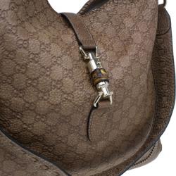 Pre Owned حقيبة غوتشي جلد جوكيسيما بني كبيرة جاكي 