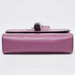 Pre Owned Gucci Magenta Leather Miss Bamboo Tassel Chain Bag