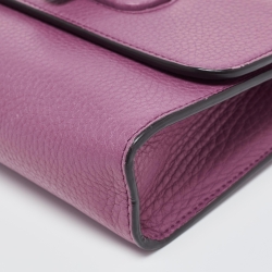 Pre Owned Gucci Magenta Leather Miss Bamboo Tassel Chain Bag