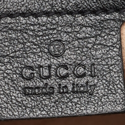 Pre Owned Gucci Black/Beige Matelasse GG Canvas and Leather Small GG Marmont Top Handle Bag