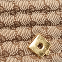 Pre Owned Gucci Black/Beige Matelasse GG Canvas and Leather Small GG Marmont Top Handle Bag