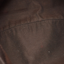 Pre Owned Gucci Dark Brown GG Canvas and Leather Zip Hobo