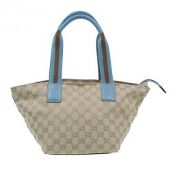 مملوكة مسبقًا حقيبة غوتشي كانفاس أزرق GG أوريجينال ويب