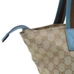 مملوكة مسبقًا حقيبة غوتشي كانفاس أزرق GG أوريجينال ويب