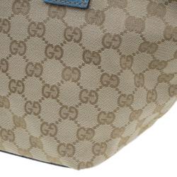 مملوكة مسبقًا حقيبة غوتشي كانفاس أزرق GG أوريجينال ويب