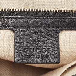 Gucci Black Pebbled Leather Soho Flap Shoulder Bag