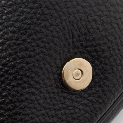 Gucci Black Pebbled Leather Soho Flap Shoulder Bag