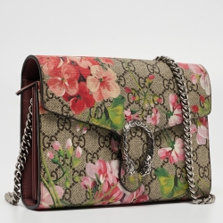 مملوكة مسبقًا محفظة غوتشي ديونيسوس جلد مزهر وكانفاس سوبريم جي جي متعددة الألوان بسلسة 