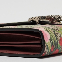 مملوكة مسبقًا محفظة غوتشي ديونيسوس جلد مزهر وكانفاس سوبريم جي جي متعددة الألوان بسلسة 