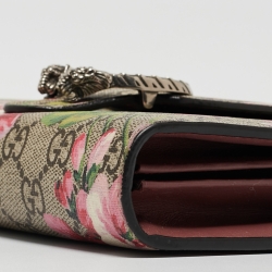 مملوكة مسبقًا محفظة غوتشي ديونيسوس جلد مزهر وكانفاس سوبريم جي جي متعددة الألوان بسلسة 