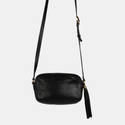 Pre Owned Gucci Black Grained Calf Leather Mini Soho Bag