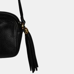 Pre Owned Gucci Black Grained Calf Leather Mini Soho Bag