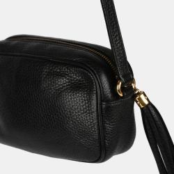 Pre Owned Gucci Black Grained Calf Leather Mini Soho Bag
