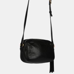 Pre Owned Gucci Black Grained Calf Leather Mini Soho Bag